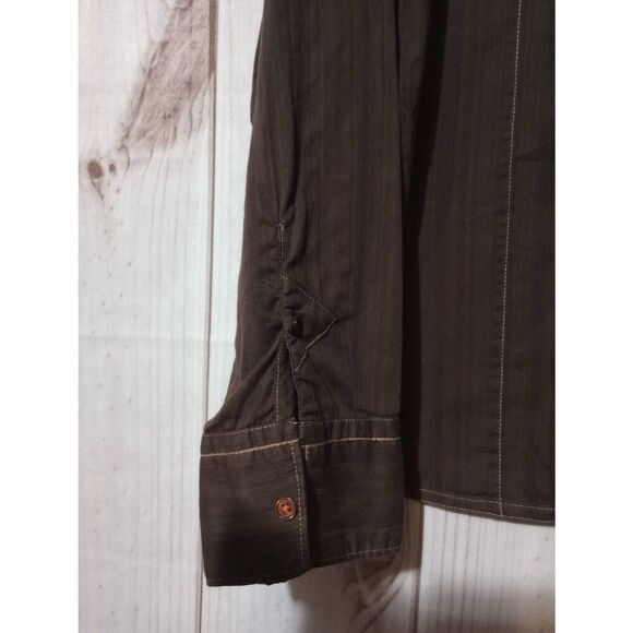 Guess Shirt Men's 2xl Brown Button Front Long Sleeve Light Weight - Picture 4 of 8